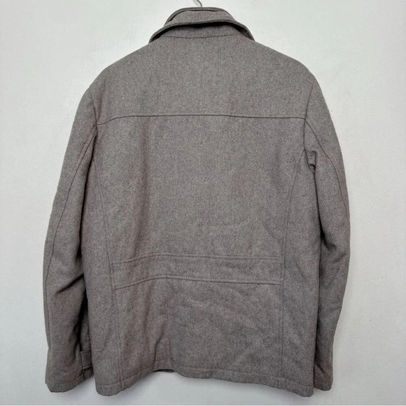 London Fog Mens Small Tan Wool Stand Collar Hip Length Coat Jacket - Picture 14 of 14